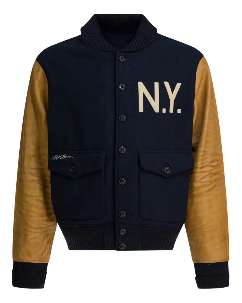 Ralph Lauren x New York Yankees two-tone bomber jacket - Blau Blau