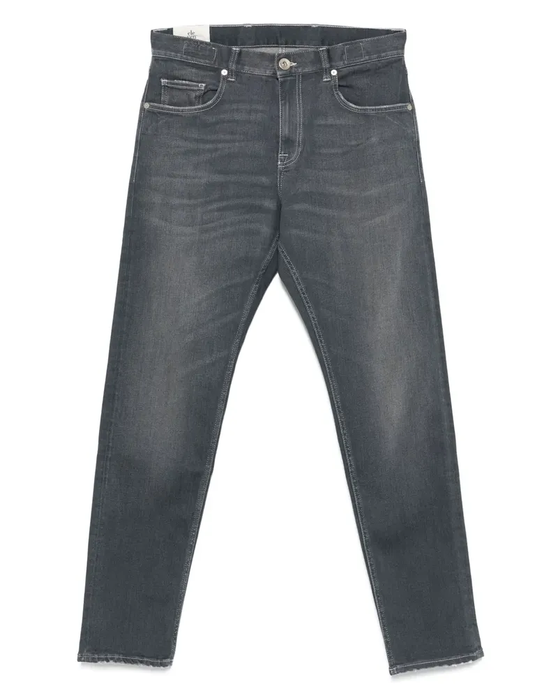Eleventy Jeans mit Logo-Patch - Grau Grau