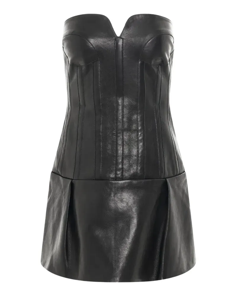 KHAITE Beryn leather mini dress - Schwarz Schwarz