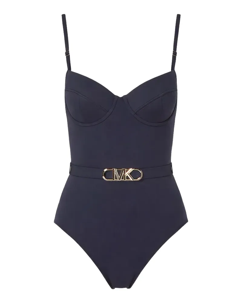 Michael Kors logo-plaque swimsuit - Blau Blau