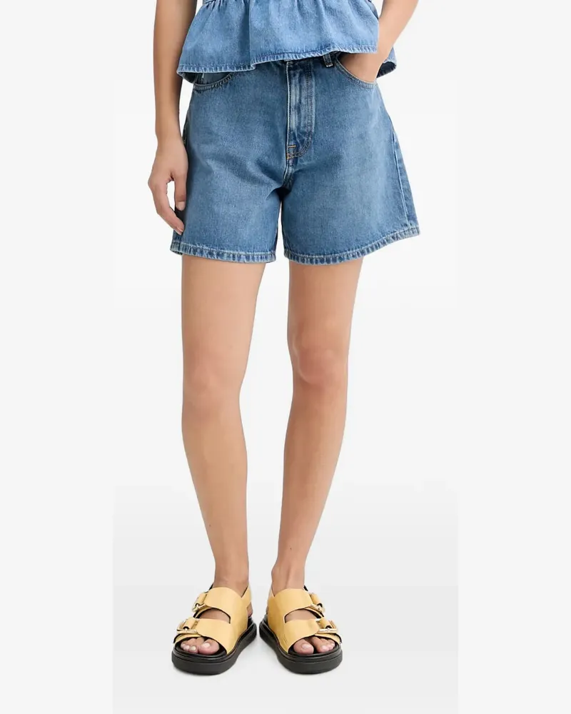 Marc O'Polo Jeans-Shorts mit Logo-Patch - Blau Blau