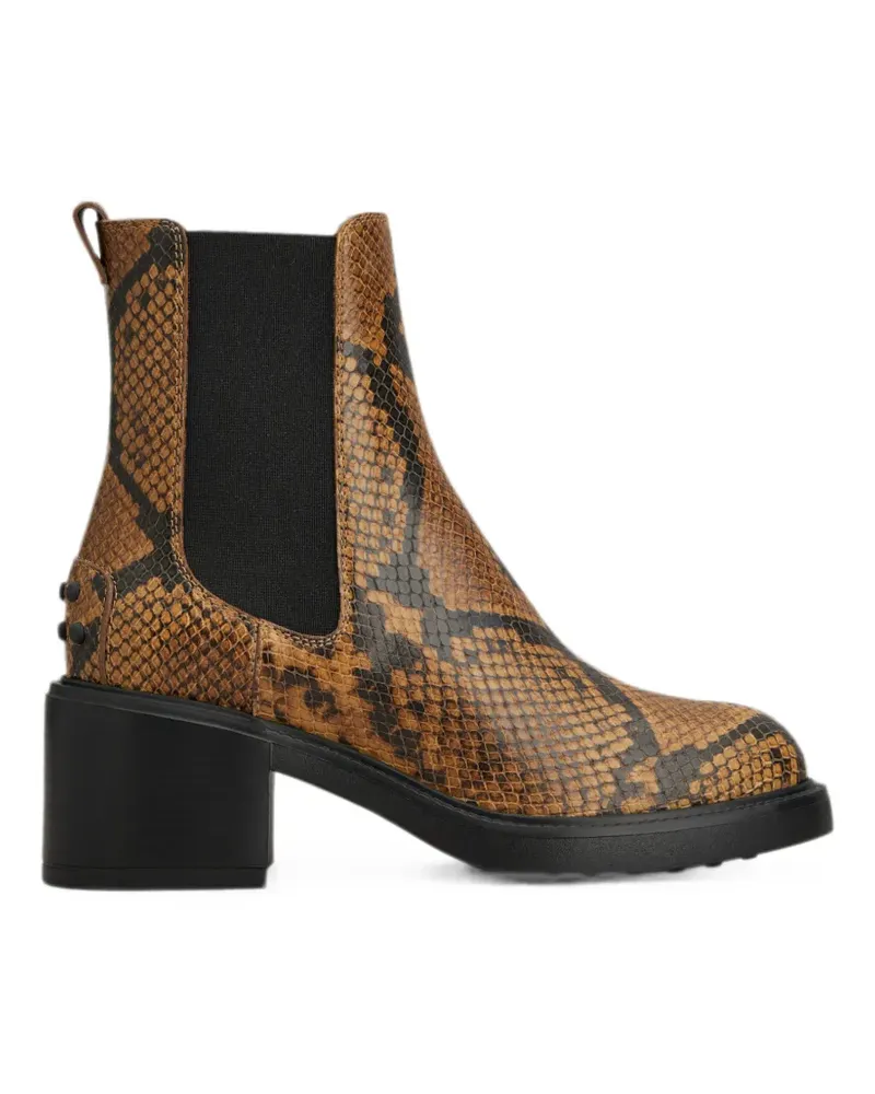 TOD'S Stiefeletten mit Schlangen-Effekt - Braun Braun
