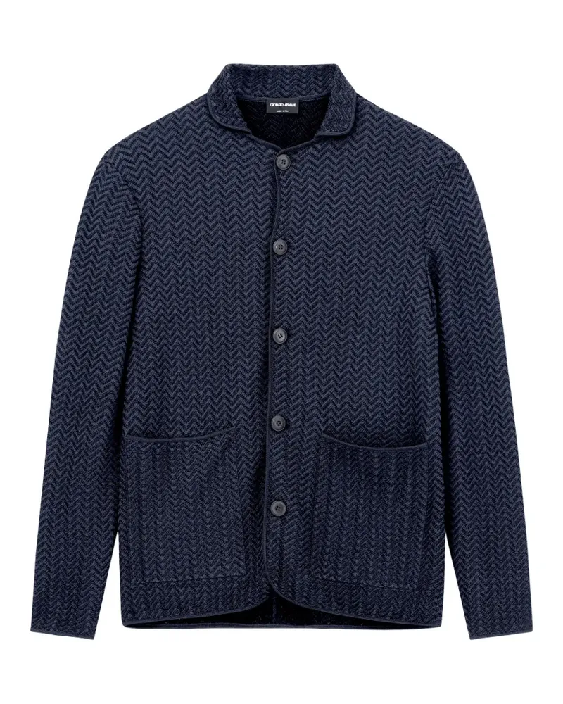 Giorgio Armani Jacke mit Zickzackmuster - Blau Blau