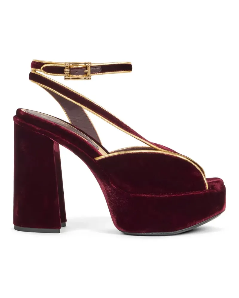 Etro velvet metallic-trim platform sandals - Rot Rot