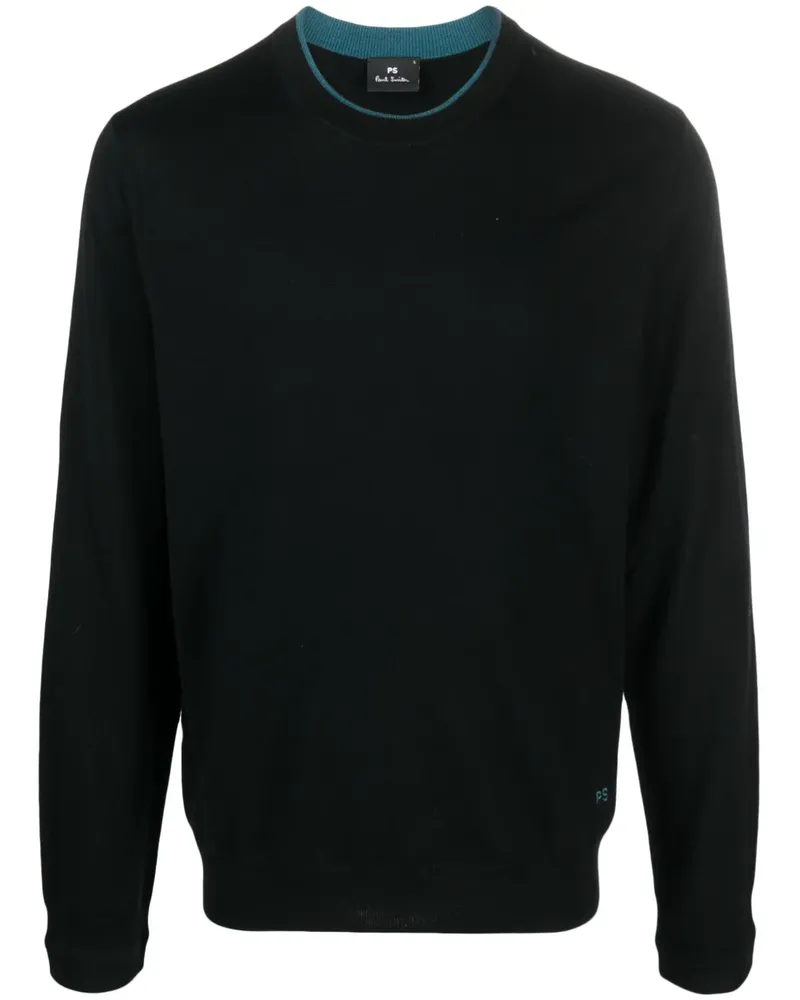 Paul Smith Merinopullover mit Logo-Stickerei - Schwarz Schwarz