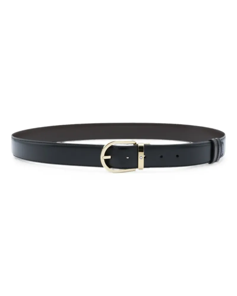 Montblanc Gürtel mit Hufeisen-Schnalle - Schwarz Schwarz