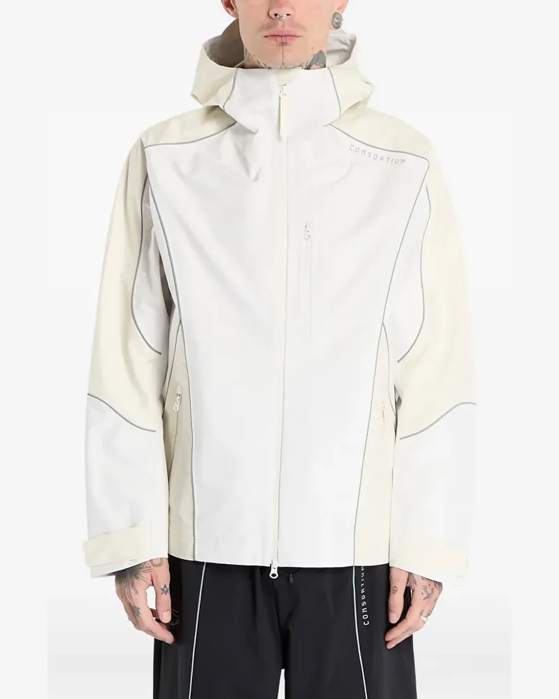 adidas By Consortium paneled hooded jacket - Nude Nude