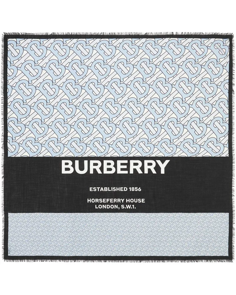 Burberry Schal mit Monogrammmuster - Blau Blau