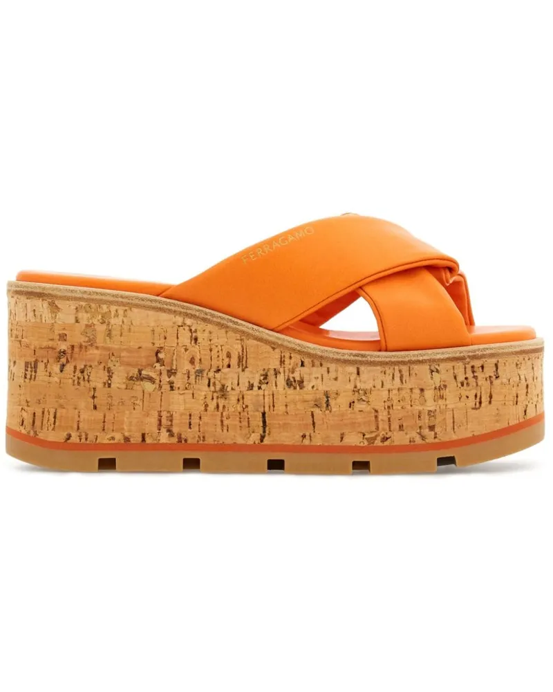 Ferragamo Pantoletten aus Leder - Orange Orange