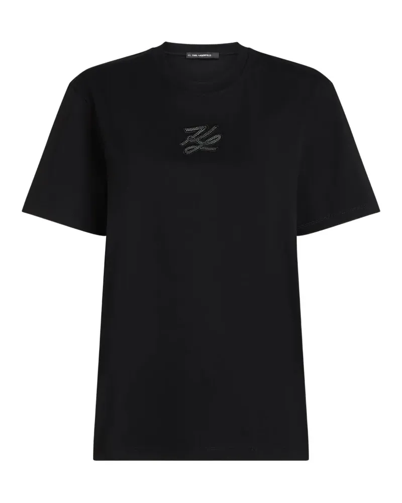 Karl Lagerfeld T-Shirt mit Strass - Schwarz Schwarz