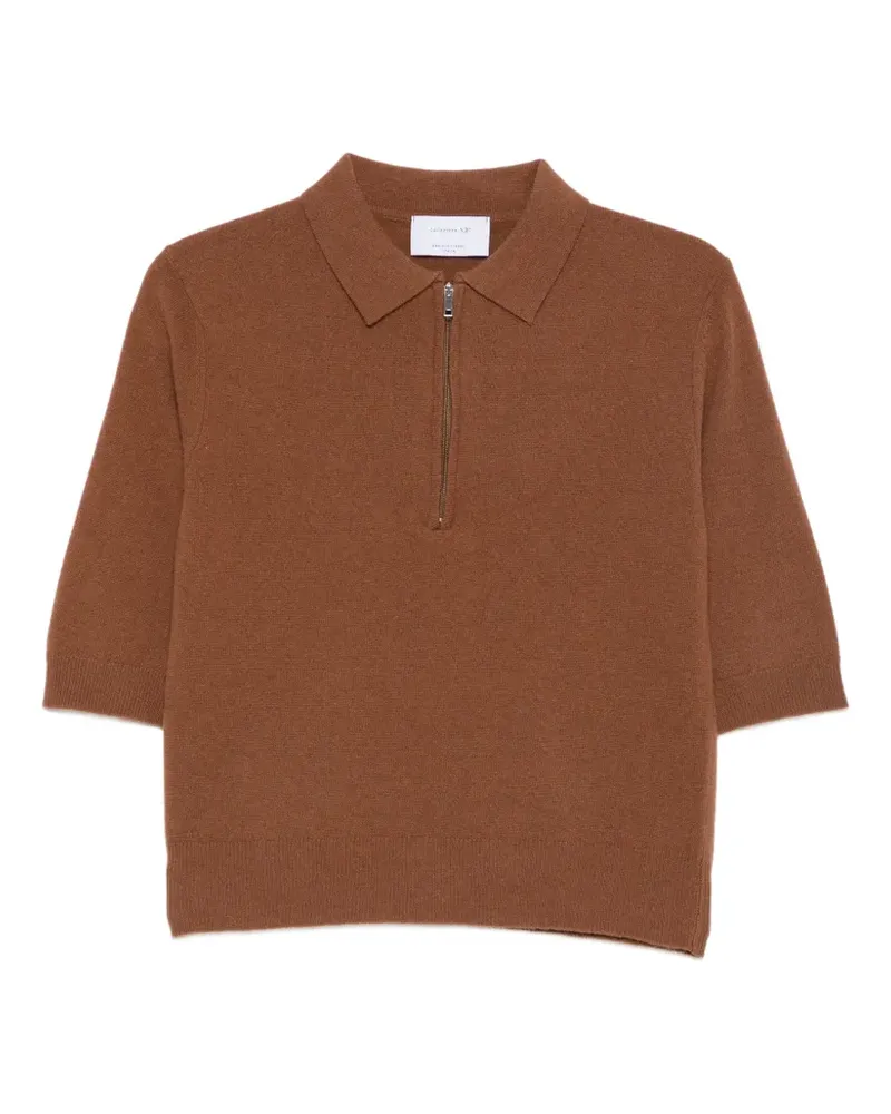 Daniele Fiesoli Kurzärmeliger Pullover mit kurzem Reißverschluss - Braun Braun
