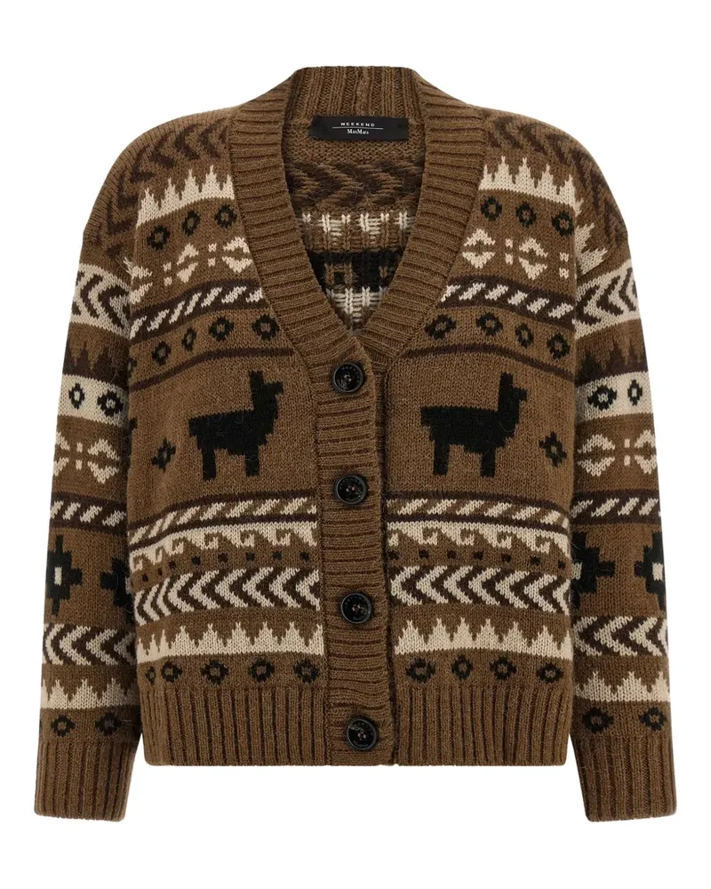 Max Mara Ovatta Jacquard-Cardigan - Braun Braun