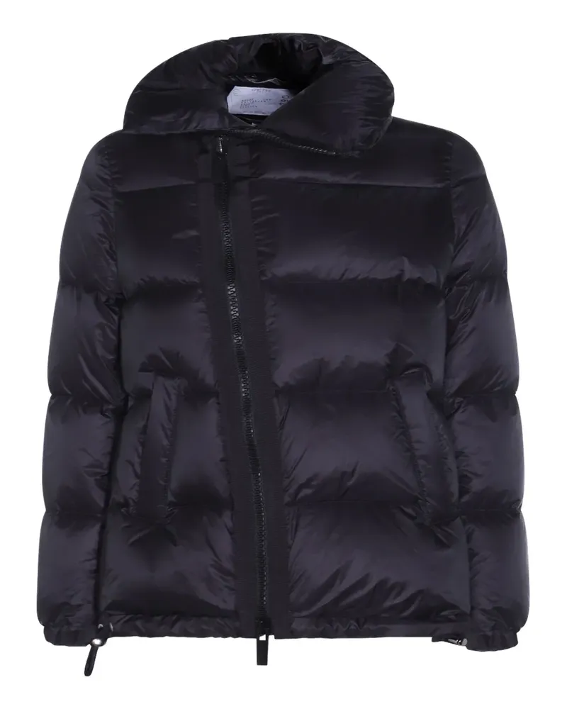 Sacai Gesteppte Jacke mit asymmetrischem Reißverschluss - Schwarz Schwarz
