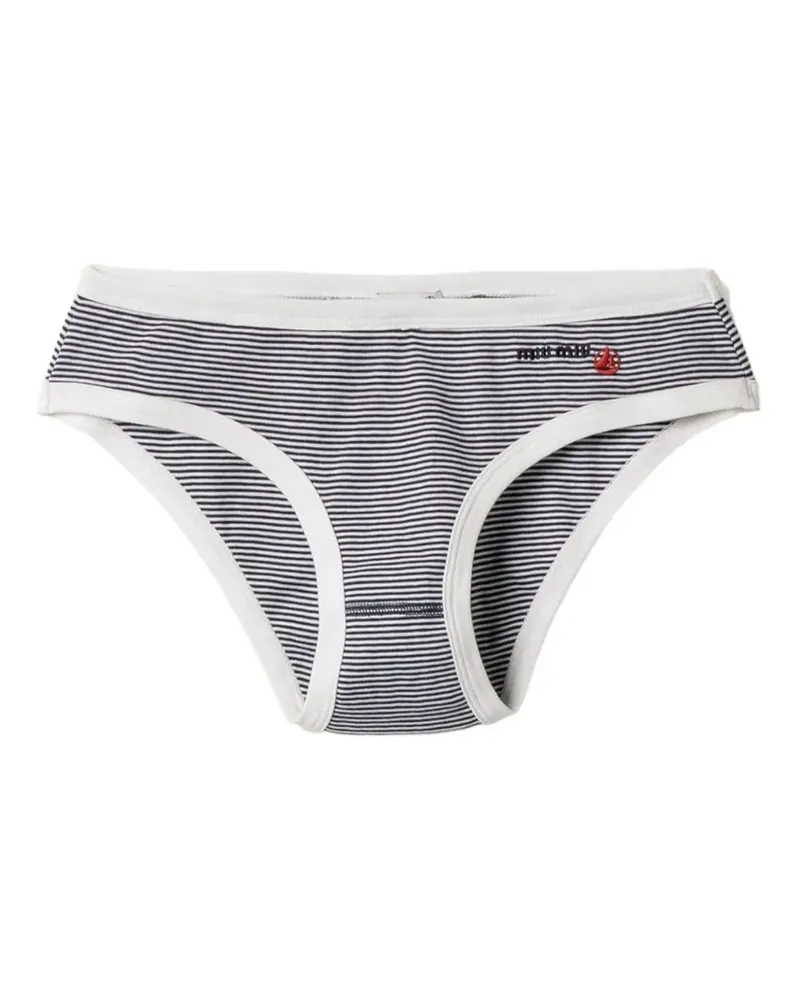 Miu Miu x Petit Bateau gerippter Jersey-Slip - Blau Blau