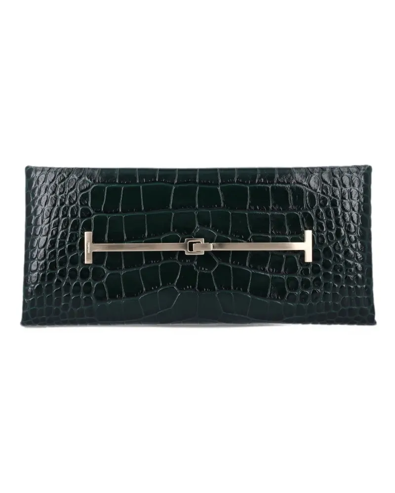 Tom Ford Clutch aus Kroko-Leder mit Print - Grün Grün