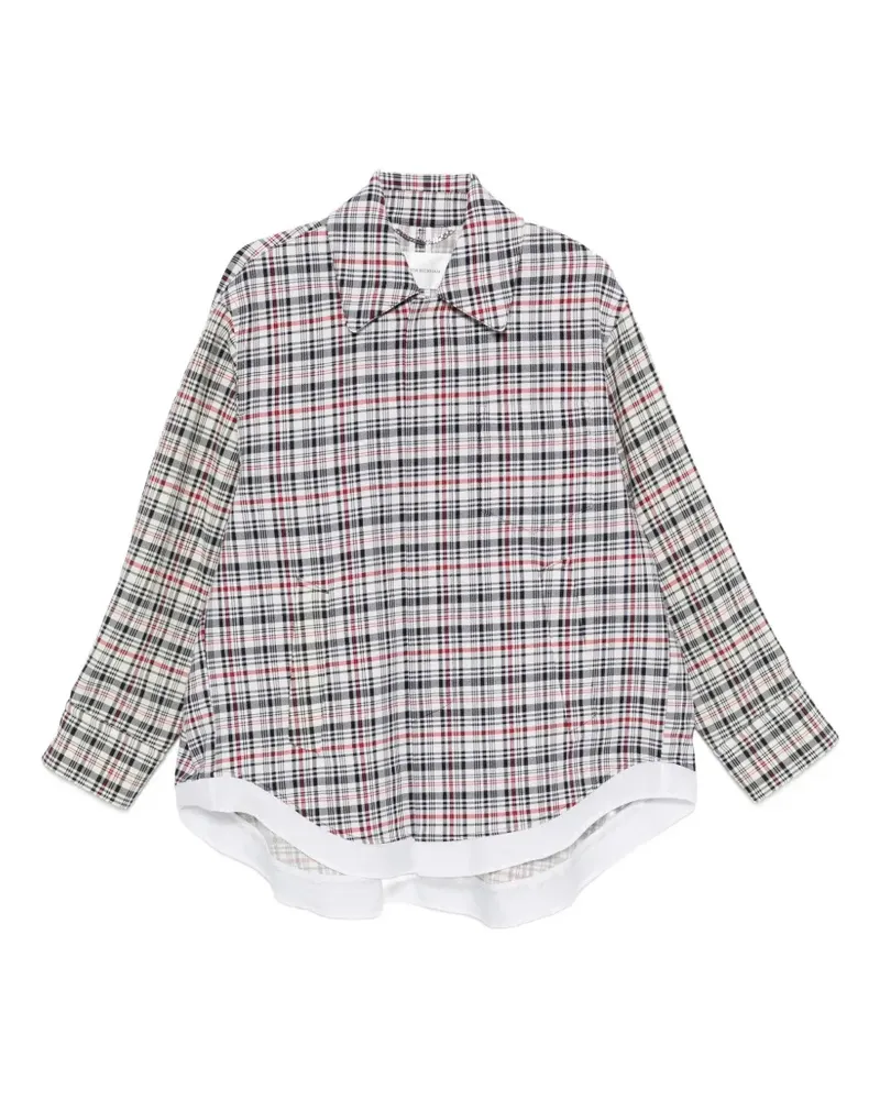 Victoria Beckham Cocoon Shacket check-pattern jacket - Weiß Weiß