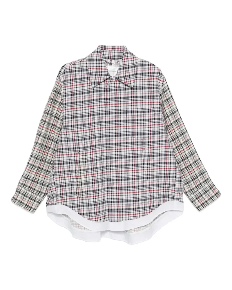 Victoria Beckham Karierte Cocoon Jacke - Weiß Weiß