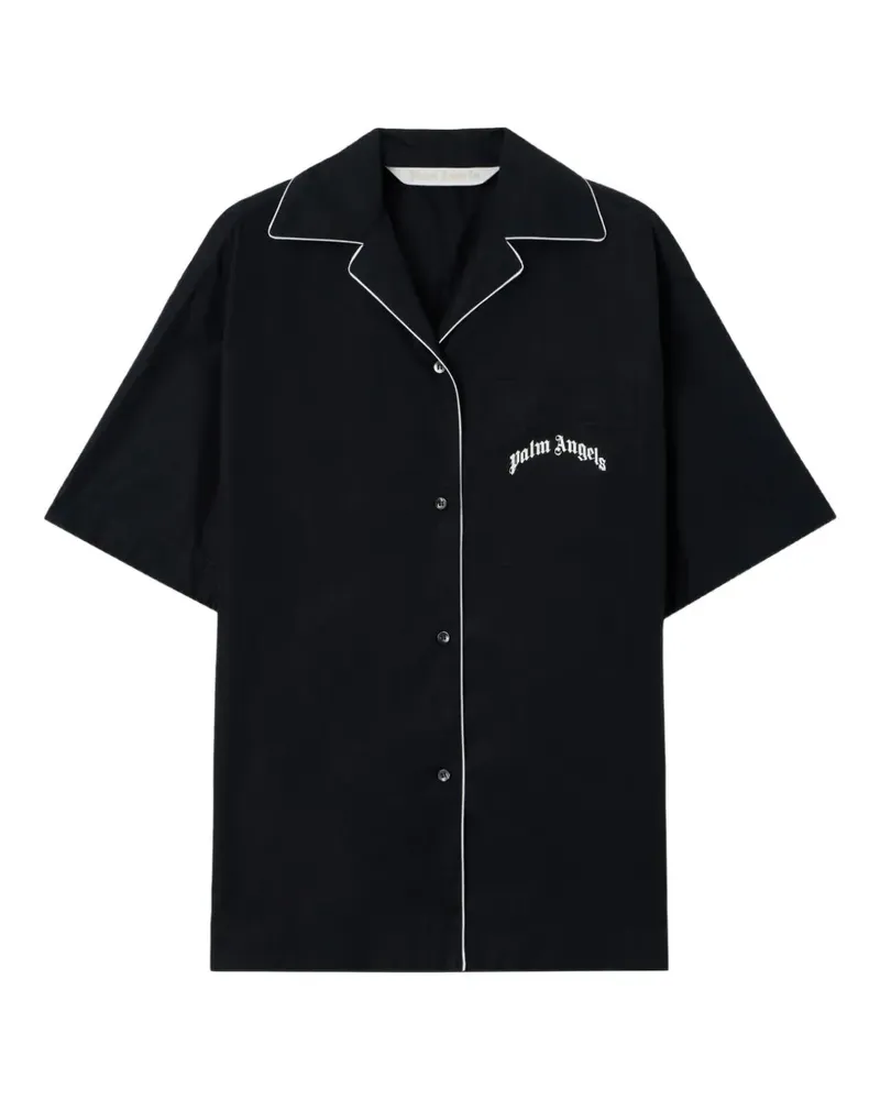 Palm Angels Bowlinghemd mit Logo - Schwarz Schwarz