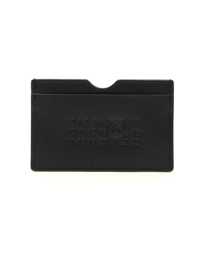 Maison Margiela Signature Kartenetui aus Leder Schwarz