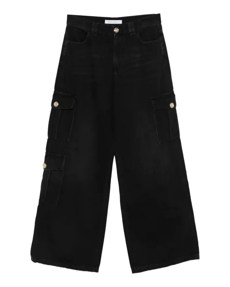 Simona Corsellini Jeans mit Cargotaschen - Schwarz Schwarz