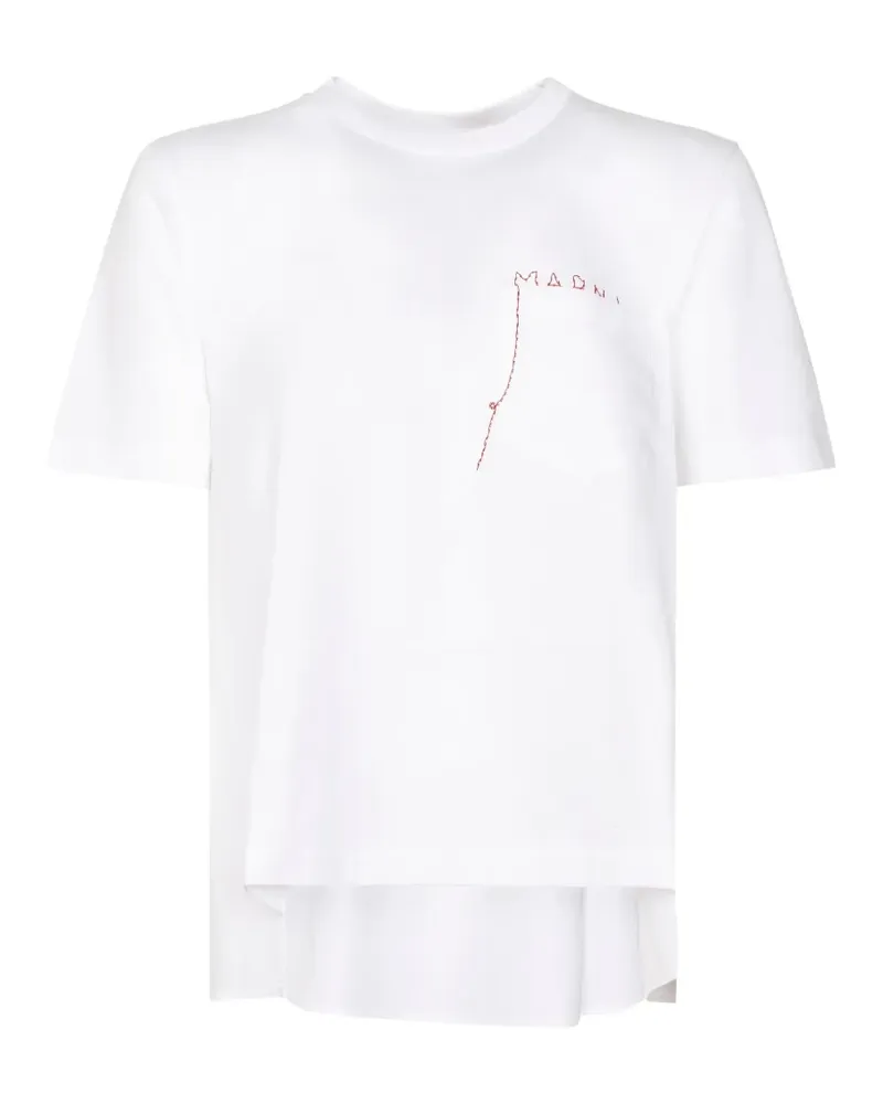 Marni T-Shirt mit Tasche - Weiß Weiß