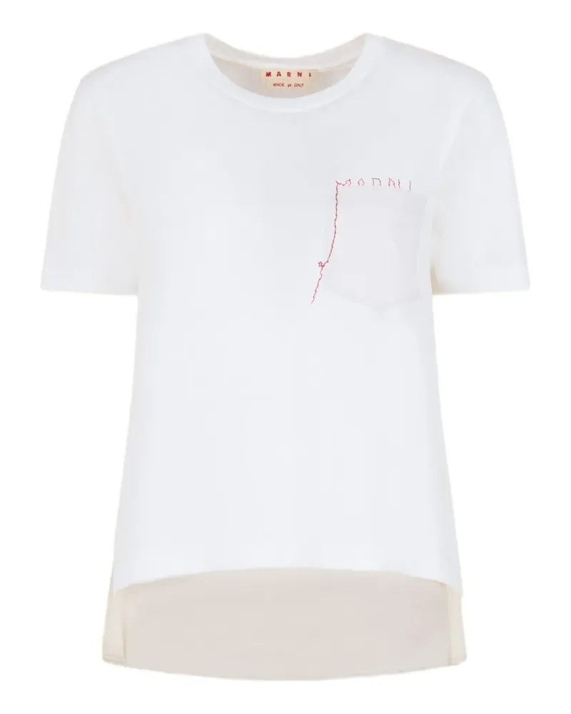 Marni T-Shirt mit Tasche - Weiß Weiß
