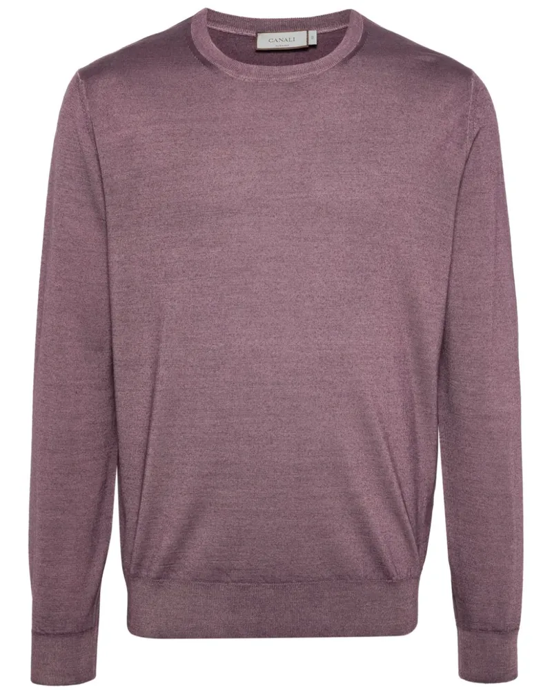 Canali Klassischer Pullover Violett