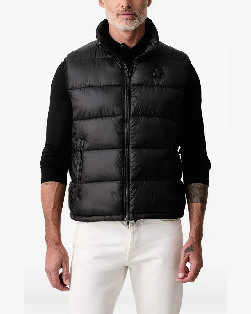Karl Lagerfeld logo-patch quilted gilet - Schwarz Schwarz