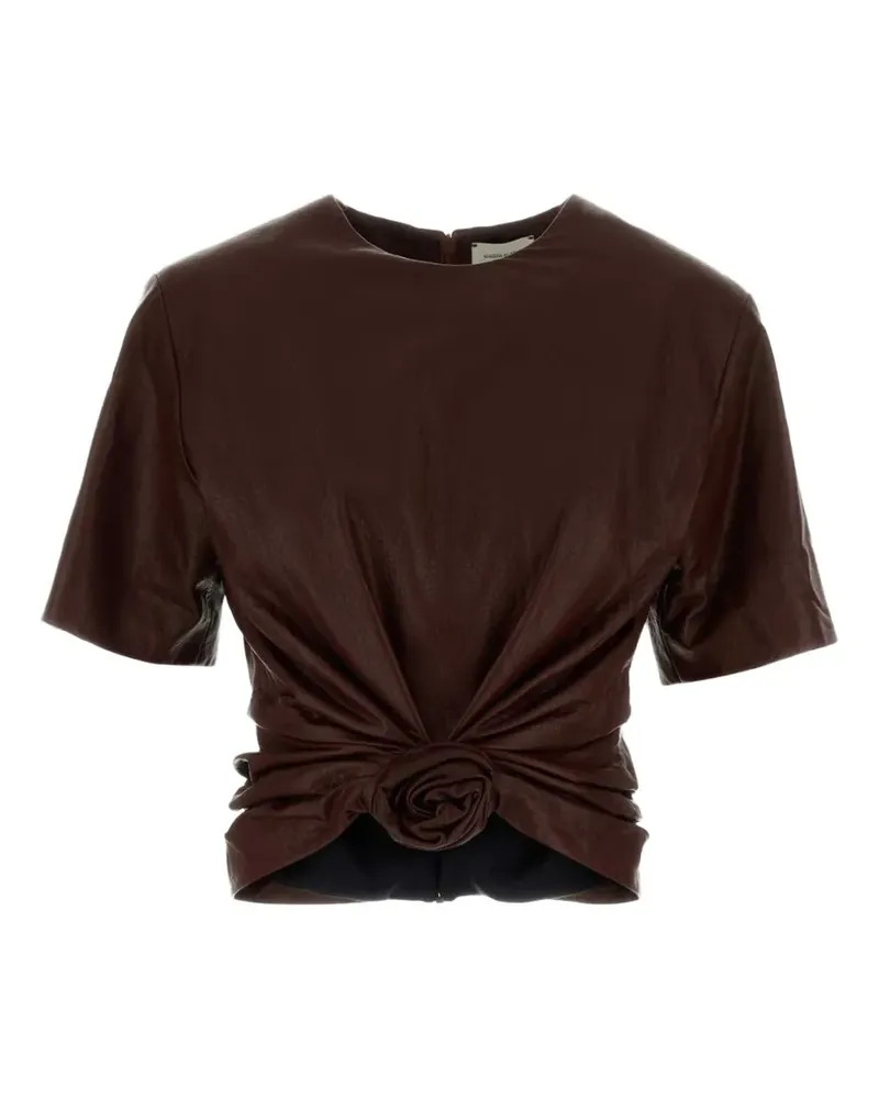 Magda Butrym Bluse mit Rosette-Detail - Braun Braun