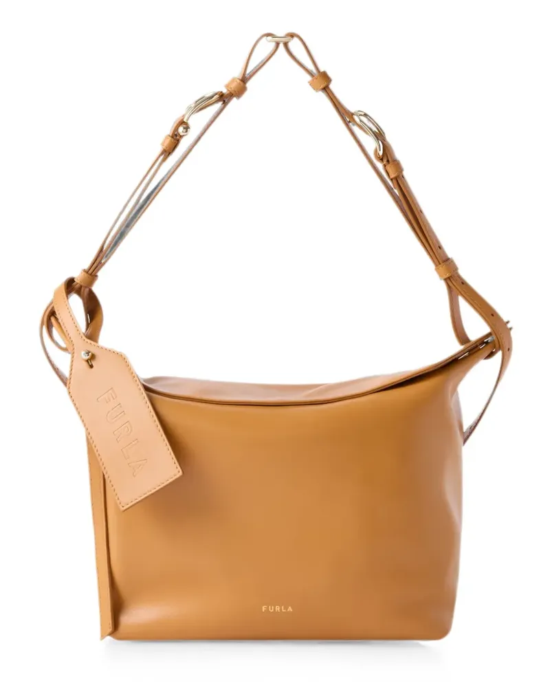 Furla Schultertasche mit Logo-Print - Braun Braun