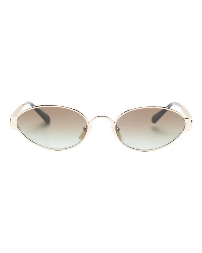 Chloé Sonnenbrille mit ovalem Gestell - Gold Gold