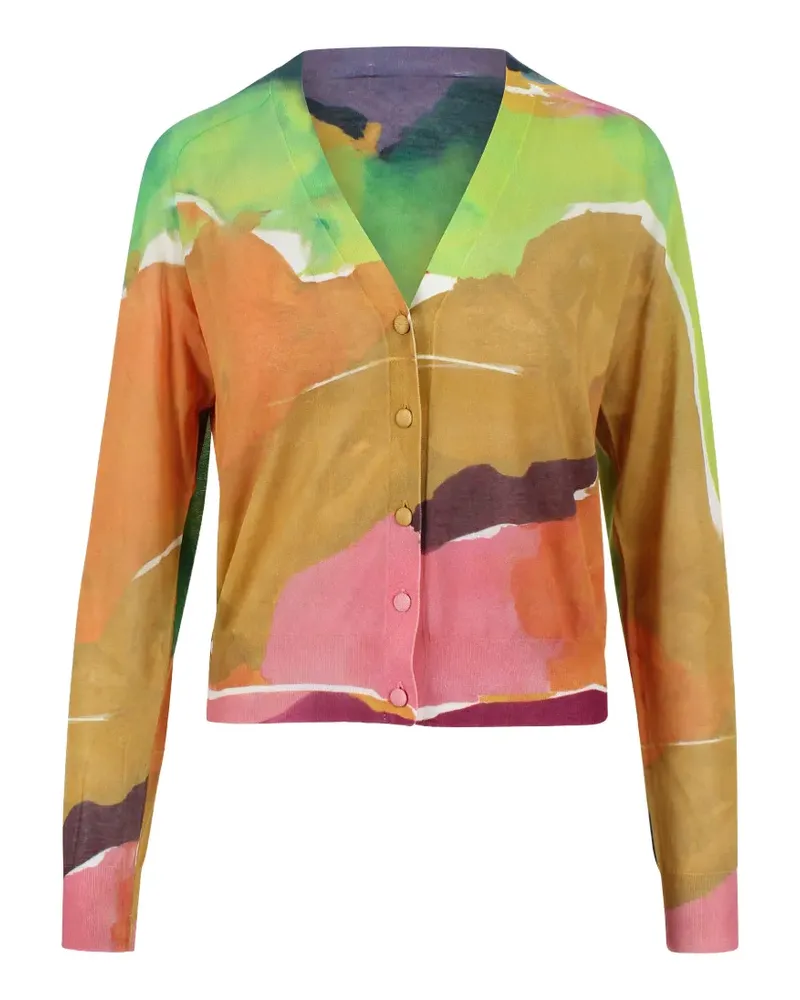 Ulla Johnson V-neck print cardigan - Orange Orange