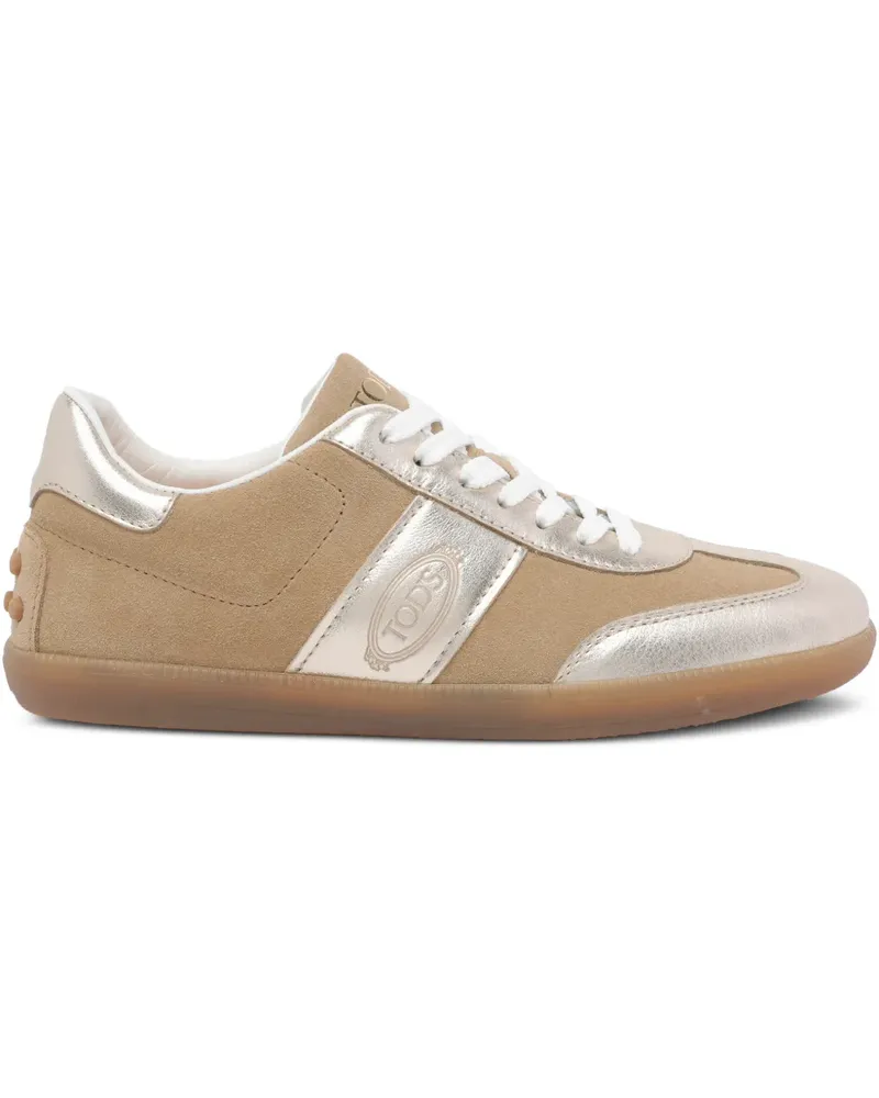 TOD'S tab logo suede sneakers - Nude Nude
