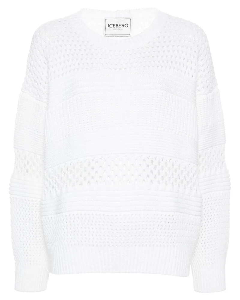 Iceberg Grob gestrickter Pullover - Weiß Weiß