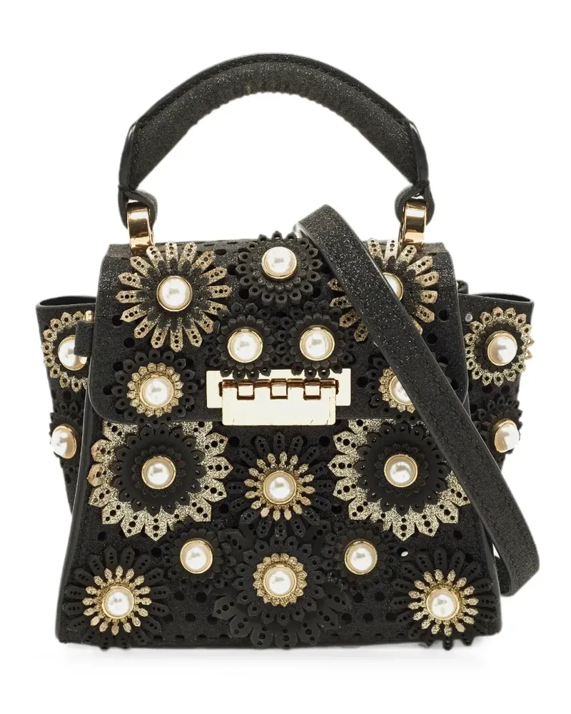 Zac Posen Eartha faux pearl-embellished top-handle bag - Schwarz Schwarz