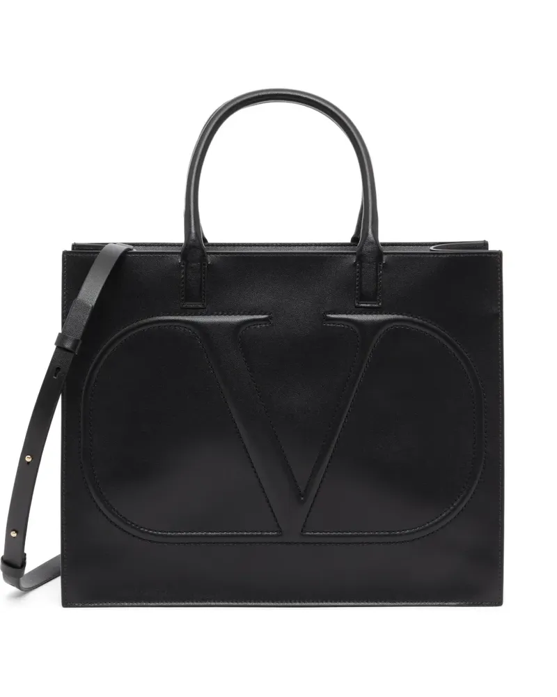 Valentino Garavani VLogo Walk calfskin shopping bag - Schwarz Schwarz