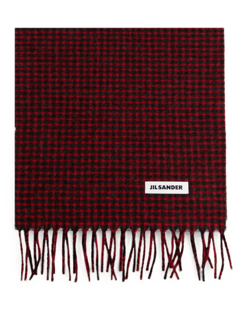Jil Sander Schal mit Fransen - Rot Rot