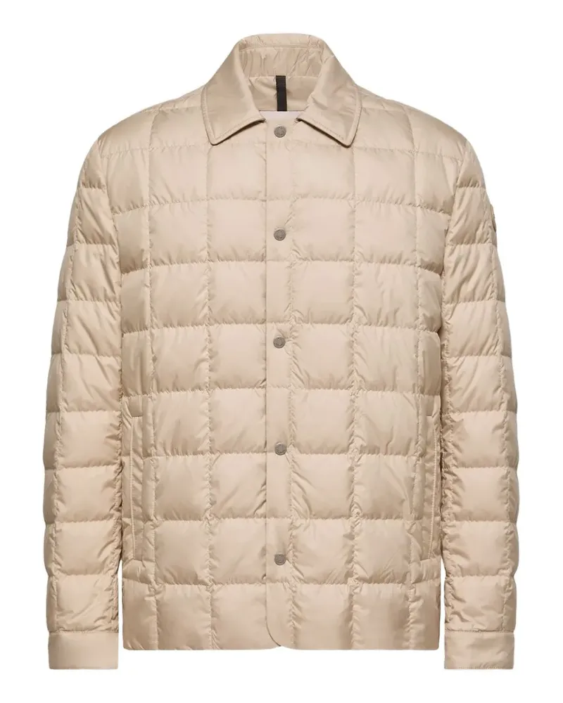Moncler Castellana down quilted press-stud shirt jacket - Nude Nude