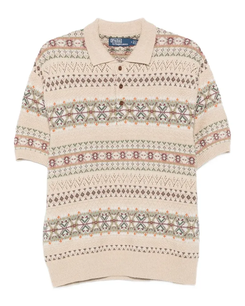Ralph Lauren Fair Isle short-sleeve polo shirt - Nude Nude