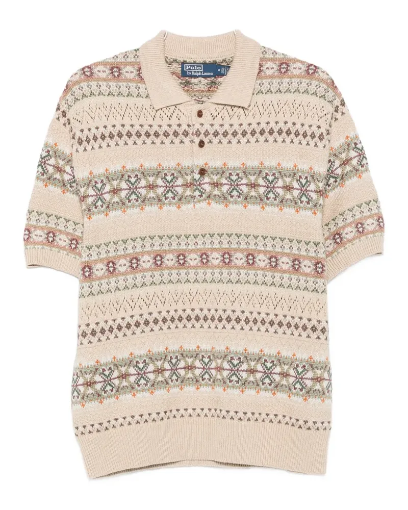 Ralph Lauren Fair Isle short-sleeve polo shirt - Nude Nude