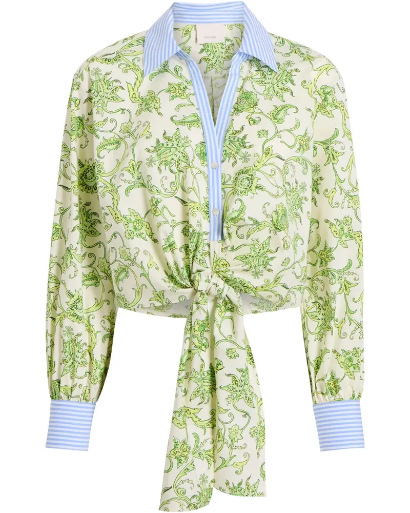 Cinq à Sept Gebundenes Hemd mit Blumen-Print - Grün Grün