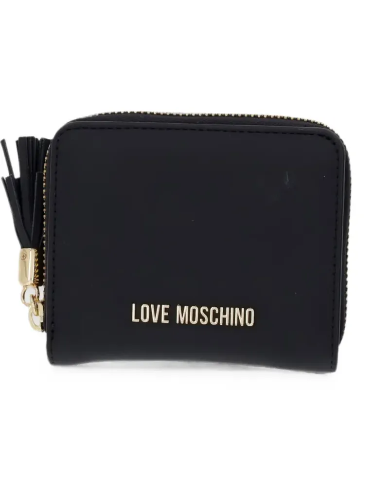 Moschino logo-plaque tassel-detail wallet - Schwarz Schwarz