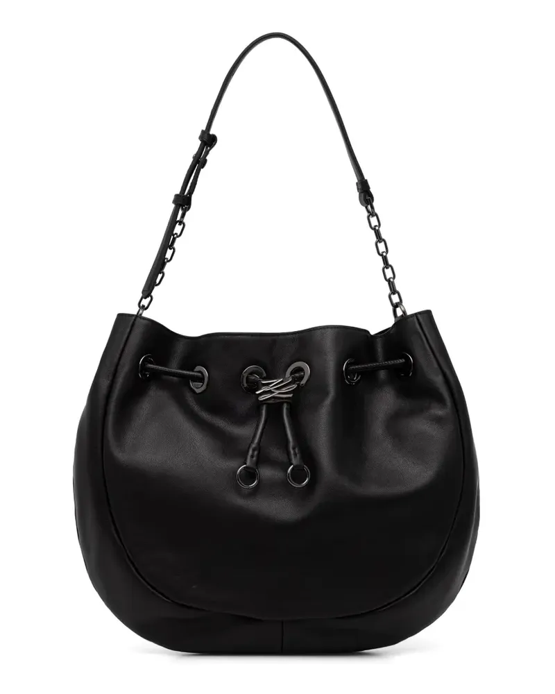Karl Lagerfeld logo-plaque drawstring-fastening tote bag - Schwarz Schwarz