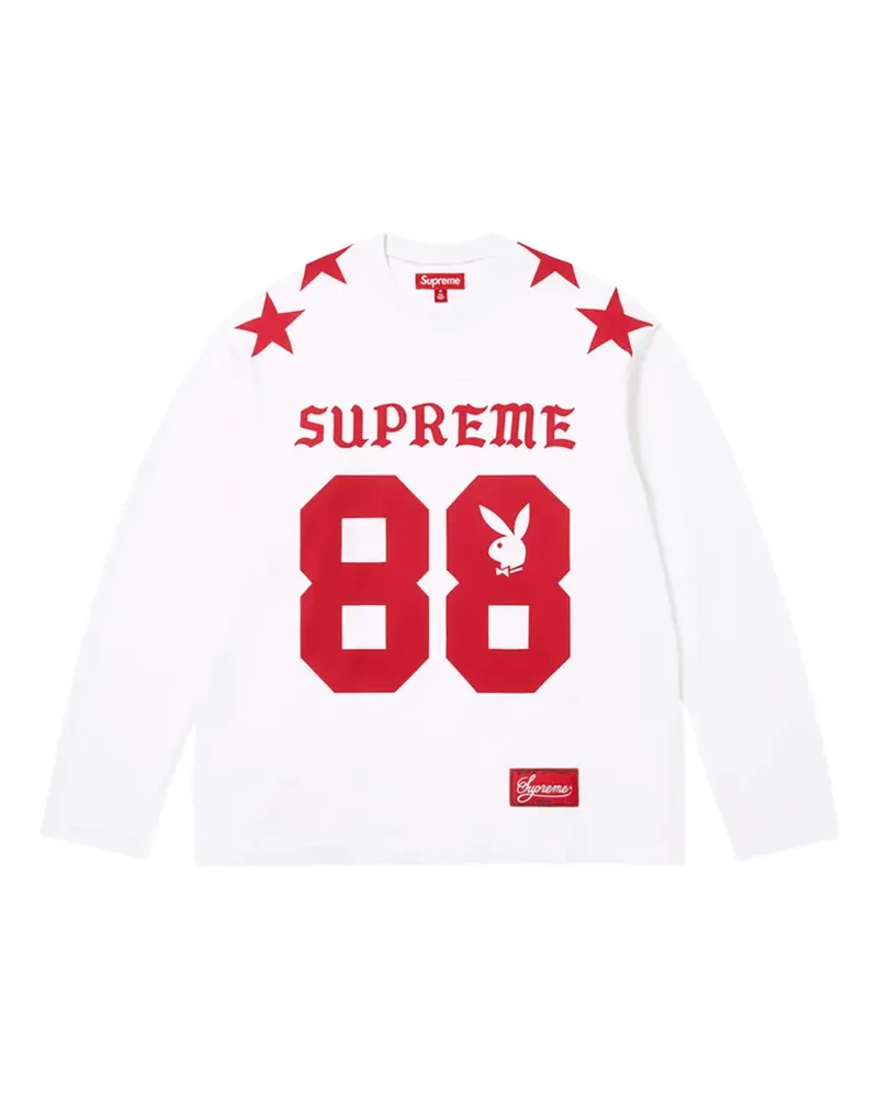 Supreme Being x Playboy number-print football sweatshirt - Weiß Weiß
