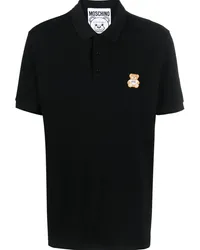 Moschino Pikee-Poloshirt mit Teddy Schwarz