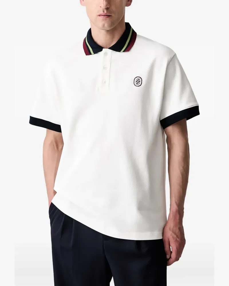 Drôle de Monsieur D Mirror tipped polo shirt - Weiß Weiß