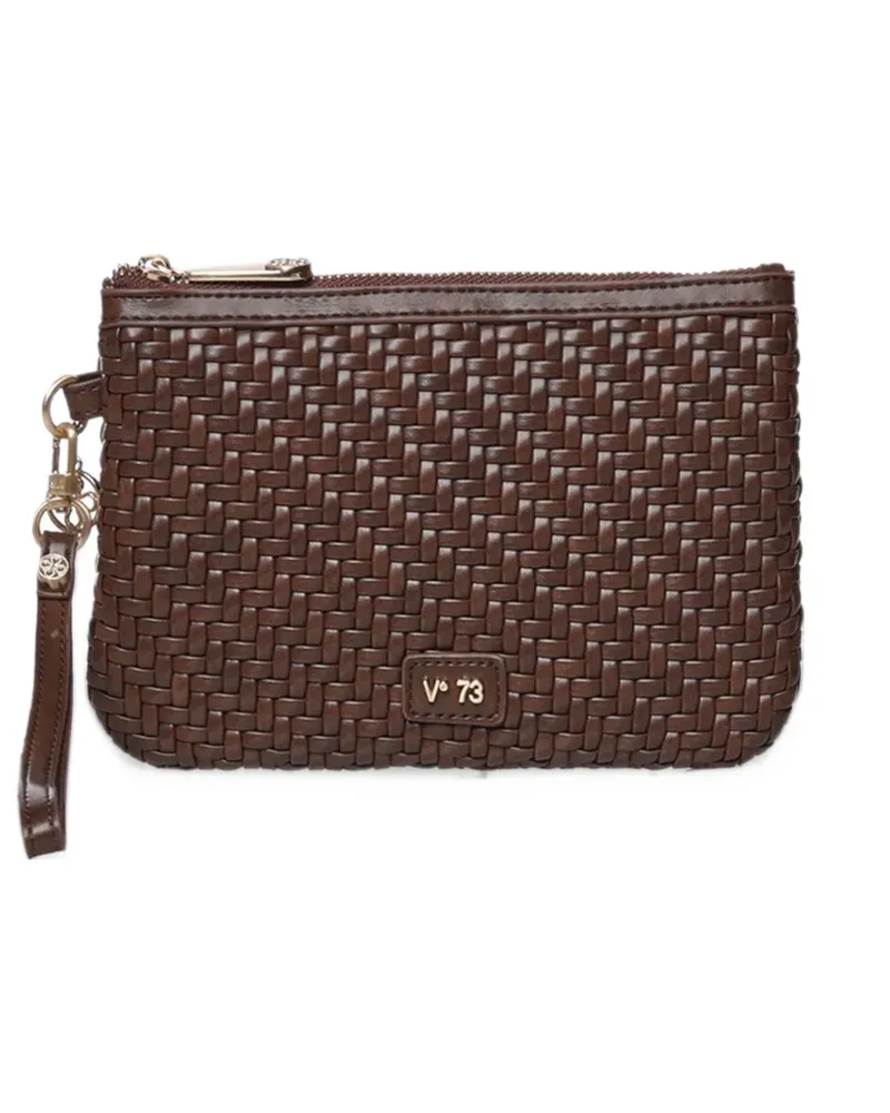 V°73 woven-effect wristlet clutch bag - Braun Braun