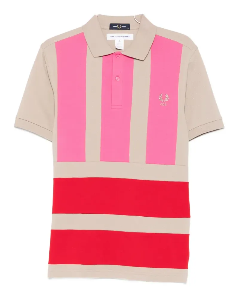 Comme des Garçons X Fred Perry colour-block panelled polo shirt - Nude Nude