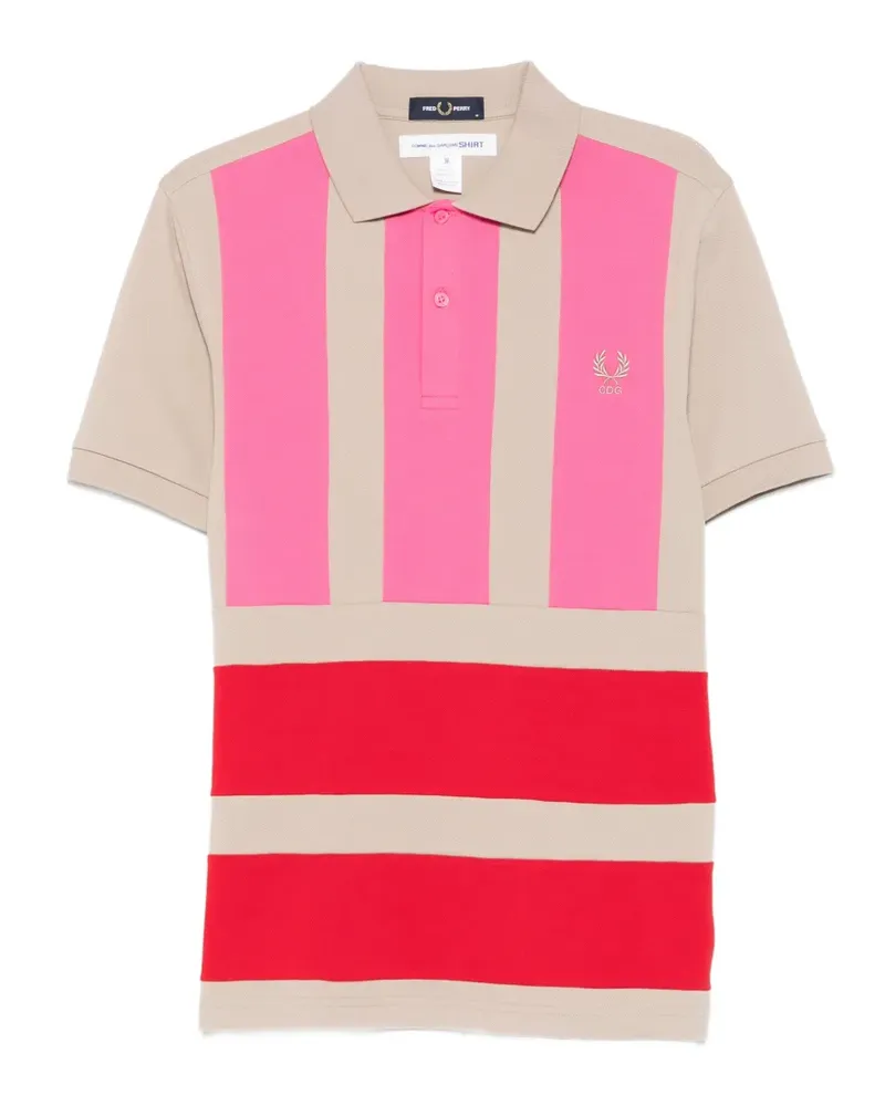 Comme des Garçons X Fred Perry colour-block panelled polo shirt - Nude Nude