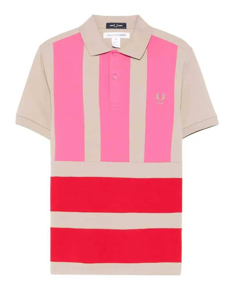 Comme des Garçons X Fred Perry colour-block panelled polo shirt - Nude Nude